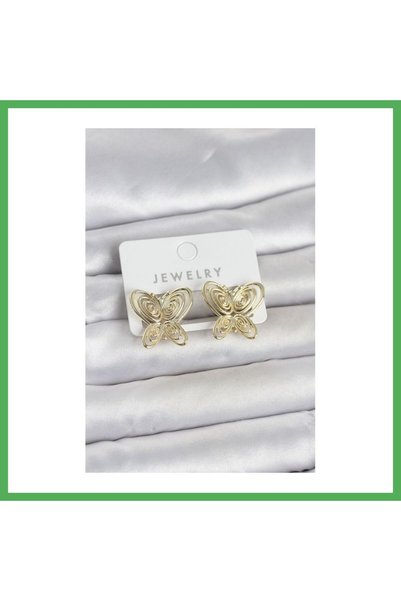 Nur store Çanta Füsun Earring Model Gold Color Butterfly Model Brass Women's ...