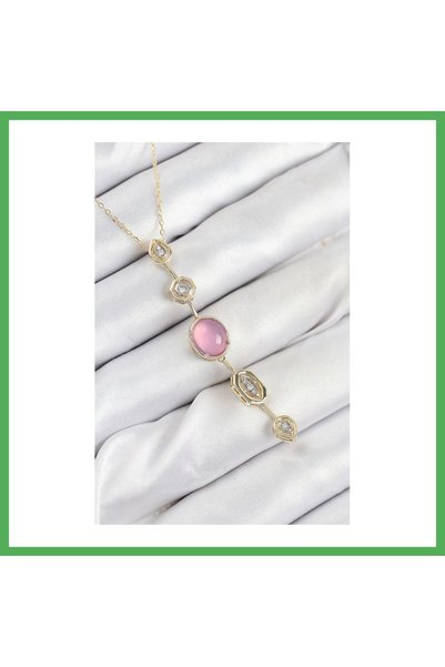 Nur store Çanta Brass Chain Rose Gold Color Zircon Stone Y Necklace Bezoss