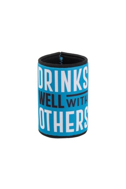 Jumbo Husa Izoterma Bleu "Drinks well with others" pentru Pahar & Sticle Ø7x10cm