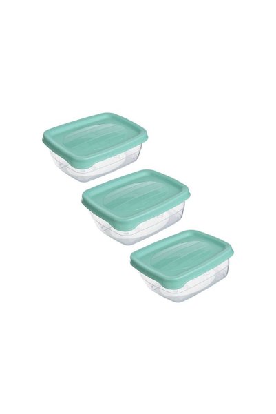 Jumbo Recipiente pentru Alimente Verde Menta Transparente - 3 buc.
