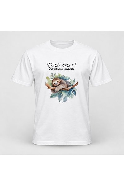 Fabricacucadouri.ro Tricou personalizat Fara stres, doar ma cunosti, lenes