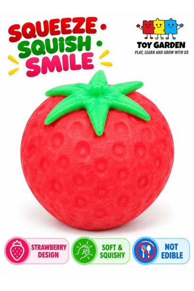 TOY GARDEN Strawberry Squishy Stress Relief Toy, Soft Squeeze Sensory Fidget ...