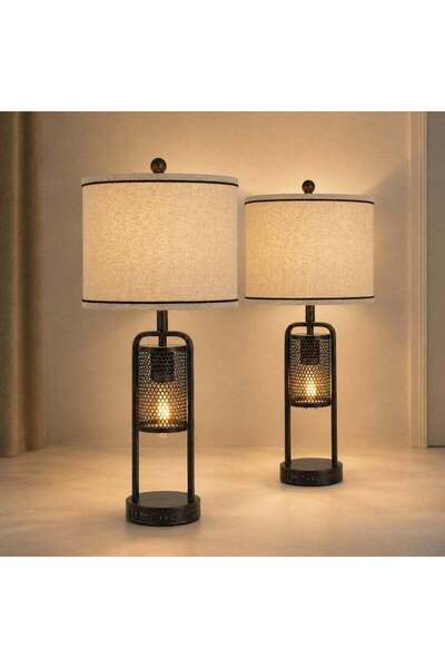 Generic YATAI LIGHTING Table Lamp Set of 2, Bedside Table Lamp Pair, USB Char...