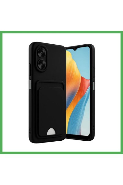 Nur store Çanta حافظة سيليكون متوافقة مع A38 مع بطاقة عمل كيلفن - أسود BEZOSS