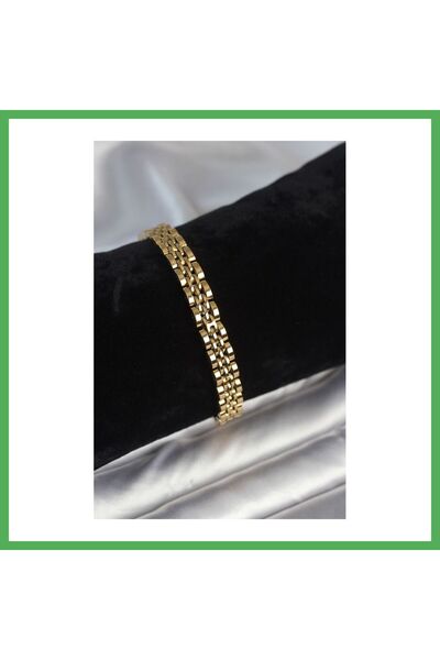 Nur store Çanta 316L Steel 7 mm Thick Gold Color Men's Bracelet Bezoss