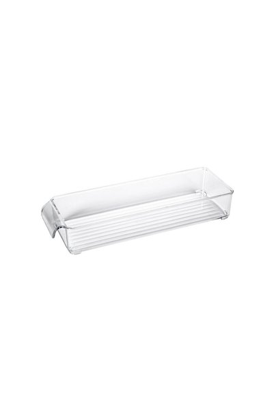 Jumbo Organizator din Plastic Transparent cu Maner pentru Frigider 30x10x5cm