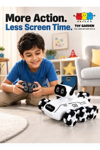 TOY GARDEN Remote Control Robot Dog for Kids, Eight Wheel Interactive RC Stun...