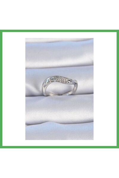 Nur store Çanta Brass Silver Color Zircon Stone Women's Ring Bezoss