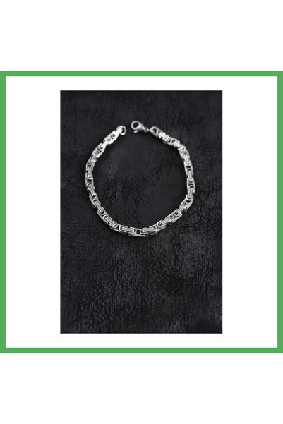 Nur store Çanta 316L Steel Silver Color King Chain Men's Bracelet Bezoss