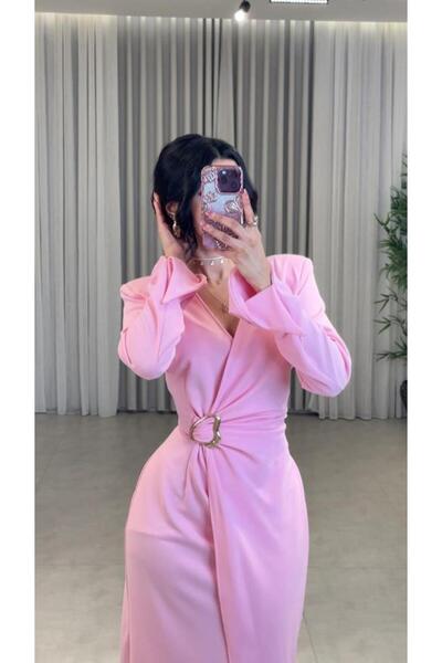 it's Mine فستان كريب لف Soft وردي