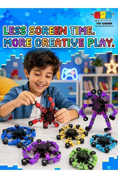 TOY GARDEN Transformable Fidget Spinner Toy, 1 Piece Sensory Fingertip Spinne...