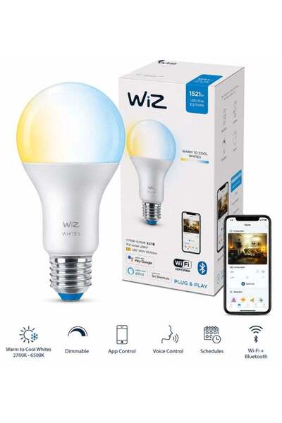 Generic Wiz Smart LED Bulb E27 WiFi Bluetooth, A67 13W 100W Equivalent Dimmab...