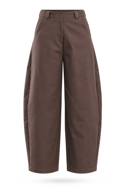 5in1Canpolat Brown Gabardine Trousers with Flap Pockets 9983