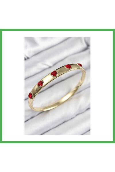 Nur store Çanta Brass Zircon Stone Red Model Gold Color Women's Handcuffs Bezoss