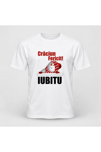 Fabricacucadouri.ro Tricou personalizat Craciun fericit iubitu, model 1