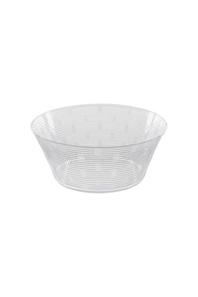 Jumbo Reusable Transparent Plastic Bowl with Striped Pattern Ø24.3x11.5cm