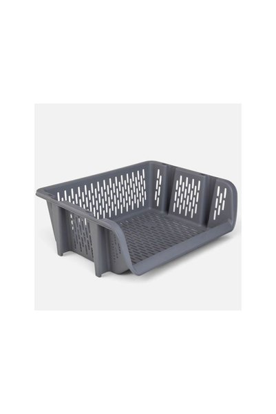 Jumbo Подреждащ се антрацитов пластмасов кош 39x30.5x13см
