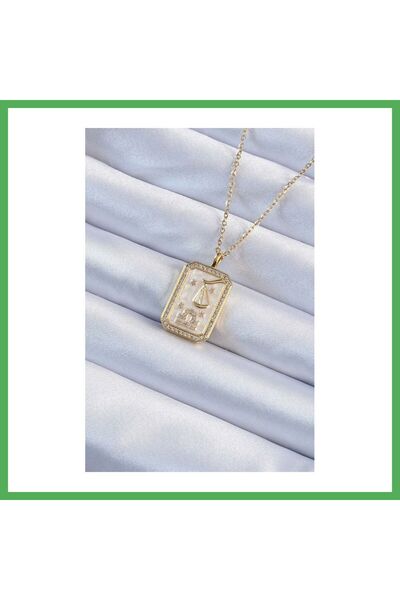 Nur store Çanta 316L Steel Chain Gold Color Zircon Stone Framed Tarot Pendant...