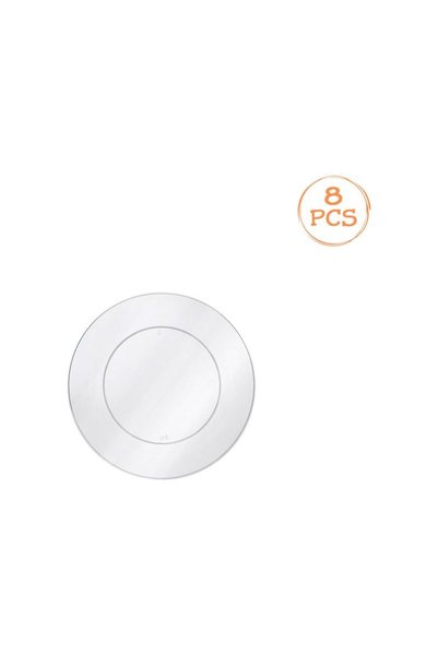 Jumbo Set of Reusable Transparent Plastic Dinner Plates 15cm - 8pcs