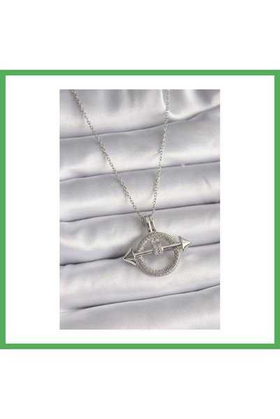 Nur store Çanta 316L Steel Silver Color Chain Zircon Stone Ring Model Women's...