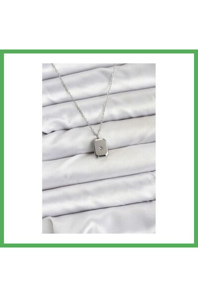 Nur store Çanta 316L Steel Chain Silver Color Minimal Pole Star Model Women's...