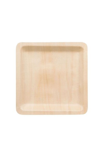 Jumbo Wooden Plates Set 23x23cm - 6pcs