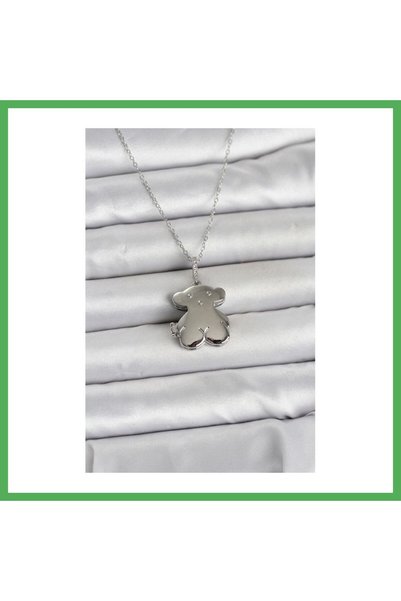 Nur store Çanta 316L Steel Chain Silver Color Teddy Bear Model Openable Women...