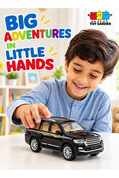TOY GARDEN Diecast SUV Toy Car Model for Kids, Black 1:32 Scale Metal Toy Veh...