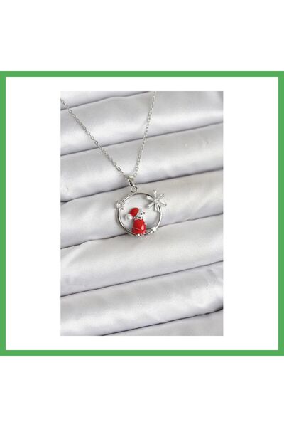 Nur store Çanta 316L Steel Chain Silver Zircon Stone Christmas Theme Women's ...