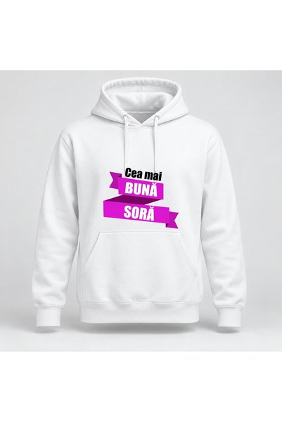 Fabricacucadouri.ro Hanorac personalizat Cea mai buna soră, model mov