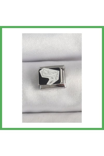 Nur store Çanta 316L Steel Silver Color Black White Bird Engraved Nomination ...