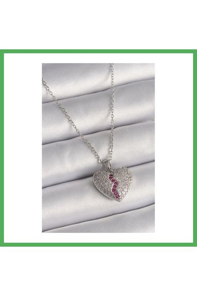 Nur store Çanta 316L Steel Silver Color Chain Zircon Stone Model Women's Neck...