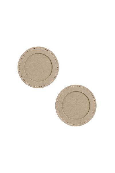 Jumbo Set Suport Pahare Rotunde Taupe cu Husa din PVC Ø10cm - 2