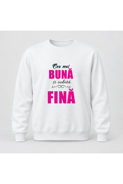 Fabricacucadouri.ro Pulover personalizat Cea mai buna si iubita fina, model roz