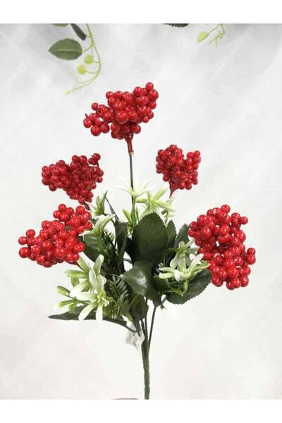OEM Buchet cu bobite rosii si flori albe