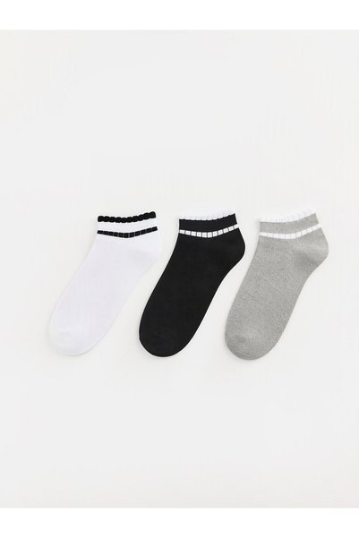 LC Waikiki Ecru Striped Women's Ankle Socks, 3-Pack—The ALITA CITY Difference