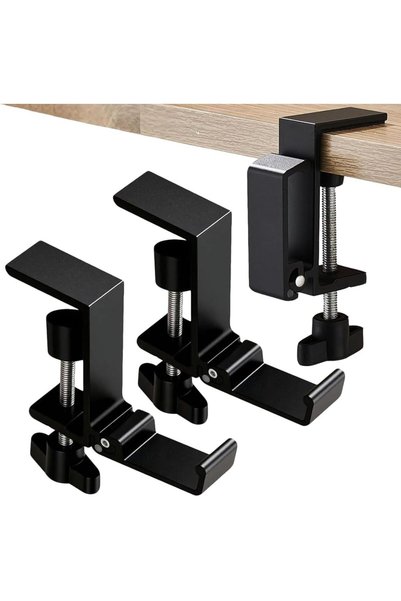 SYOSI Foldable Headphone Stand Hanger Holder Under Desk, 2Pcs Aluminum Alloy ...