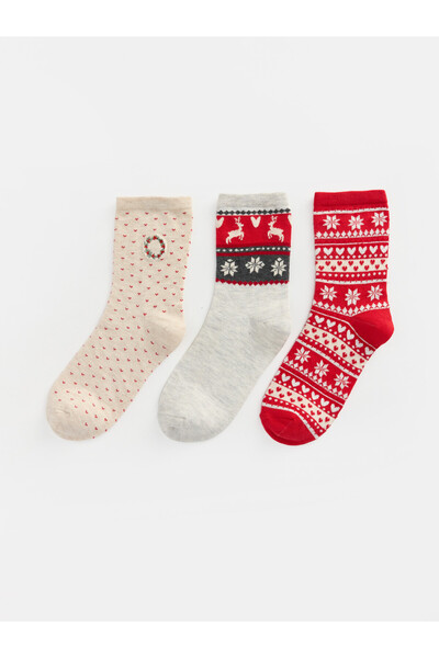 LC Waikiki 3-Piece New Year Themed Women's Socks from Uzg Store for Style Ent...