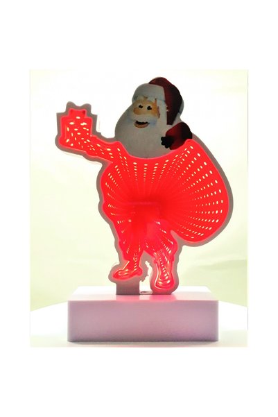 Generic Brand Decorațiune Luminoasă Neon Moș Crăciun, 20 cm, Alimentare Bater...