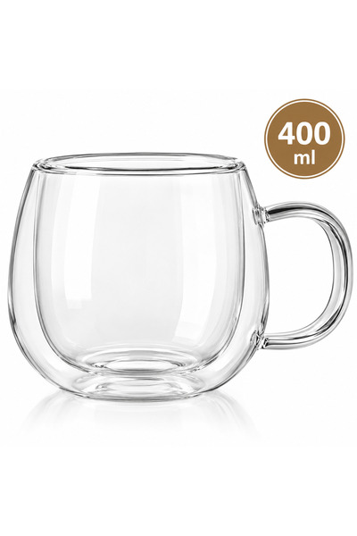 Paşabahçe Duplo 400 ml Çift Cidarlı Borosilikat Cam Kupa – Isıya Dayanıklı Ku...