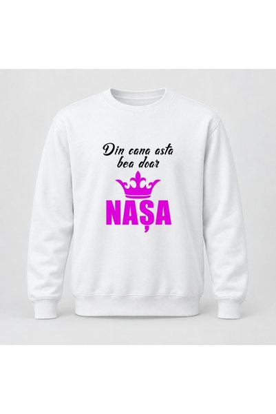 Fabricacucadouri.ro Pulover personalizat Din cana asta bea doar nasa, model c...