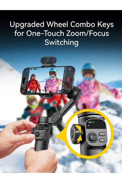 Generic AOCHUAN سمارت X2 جيمبال، مثبت هاتف ثلاثي المحاور مع شاشة OLED وذراع ت...