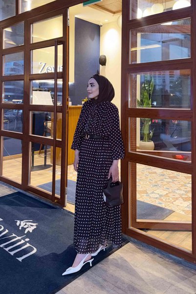 Melike Tatar Polka Dot Dress 32-2724
