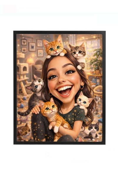 Fabricacucadouri.ro Rama foto personalizata cu pisici - cadou pentru iubitori...