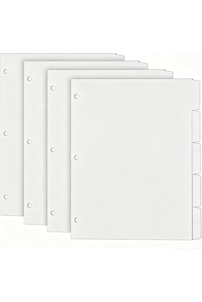EXCEFORE Binder Dividers for 3 Ring, Letter Size 1/5 Cut Blank Binder Tabs, 5...