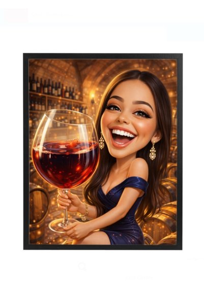 Fabricacucadouri.ro Rama foto personalizata cu vin – cadou elegant pentru fem...