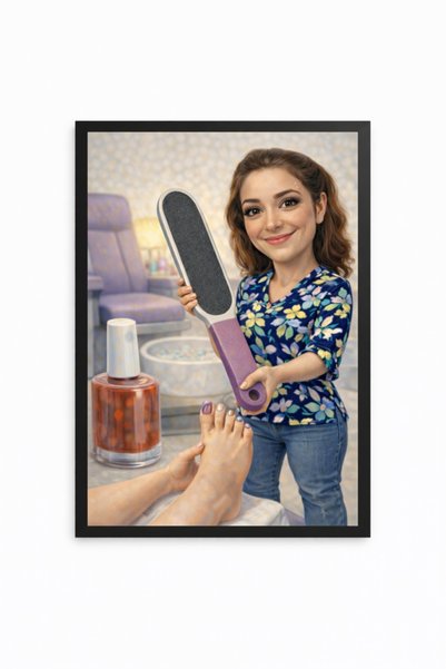 Fabricacucadouri.ro Rama Foto Caricatura Pedichiurista – Portret Personalizat...