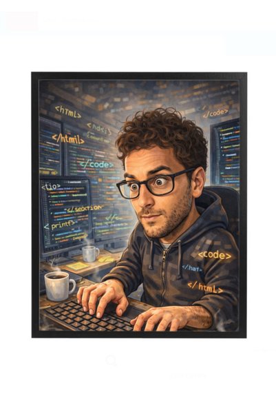 Fabricacucadouri.ro Rama Foto Caricatura Programator – Cadou Personalizat pen...