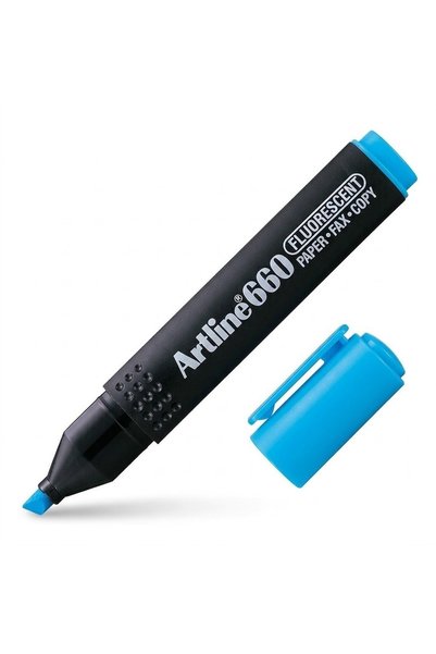 artline 660 Highlighter Pen Cut Tip 1-4 mm Neon Blue