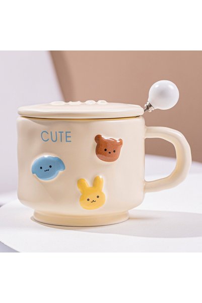 Generic Brand Cană ceramica, din Portelan, print Figurine Animalute, Cană pen...